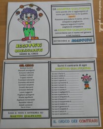 Flipbook degli aggettivi qualificativi a circo