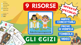 EGIZI - 9 RISORSE UTILI - MAPPE PER LO STUDIO ILLUSTRATE - TOMBOLE - VERIFICHE INTERMEDIE E FINALI - VIDEO