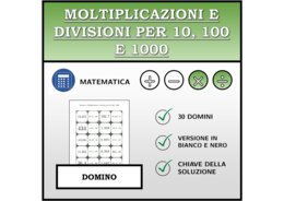Domino - Moltiplicazioni e divisioni per 10, 100 e 1000 | Attività Matematica