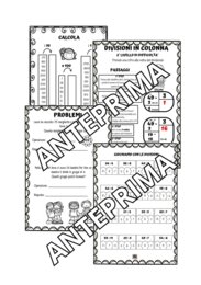 QUADERNO OPERATIVO DI MATEMATICA per la Classe 3^ - KIT 45 Schede di lavoro in b/n sui Numeri e le 4 operazioni - da compilare e da colorare