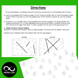 Fall Activity Pumpkin Challenge | Comparing & Adding Fractions Thanksgiving Math