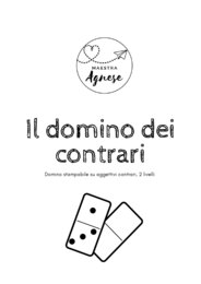 Il domino dei contrari, set stampabile di attività-gioco sugli aggettivi contrari