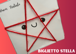 Biglietto stella da decorare con la lana