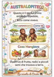 🦴✨KIT 6 SCHEDE "L'AVVENTURA DELL'EVOLUZIONE DELL'UOMO"