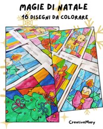 Magie di Natale – 16 Schede vetrata da colorare