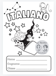 Copertina tema spazio quaderno di italiano