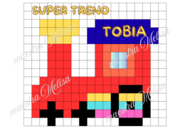 Pixel art trenino Tobia - guidata