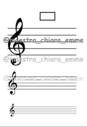 Pentagramma con chiave di violino di 3 grandezze