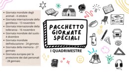 Pacchetto giornate speciali Primo Quadrimestre