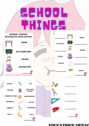 SCHOOL THINGS: materiale scolastico in inglese