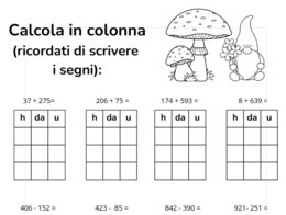 Addizioni, sottrazioni e moltiplicazioni in colonna