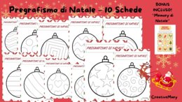 Pregrafismo di Natale – 10 Schede + Memory in regalo