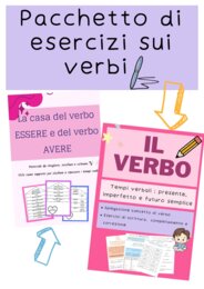 Pacchetto esercizi e schede sui verbi