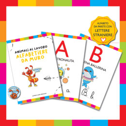 Super Kit Alfabeto Completo PDF Stampabile A4 Verticale – Poster Murali, Pregrafismo, Filastrocche e Giochi con Animali al Lavoro, Nio e Scarabocchio | Scuola Infanzia e Primaria 81 paine totali