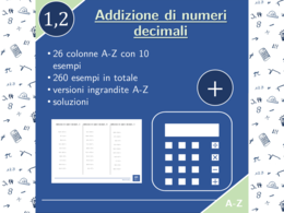 Addizione di numeri decimali | matematica | 26 colonne