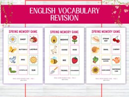 Memory di Primavera Stampabile – Gioco di Memoria + Carte Inglese Immagine-Parola, Attività Didattica Infanzia e Primaria, Allenamento - English vocabulary - giochi in inglese - Spring - Giochi educativi riempitempo - ripasso del vocabolario