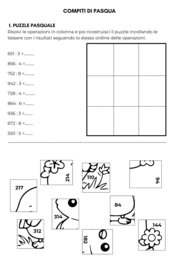 QUADERNO DI MATEMATICA DI TERZA - APRILE, CON COMPITI DI PASQUA E VERIFICA SULLE FRAZIONI