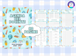 Agenda del docente settimanale 2026 – 2027 stampabile - tema materiale scolastico