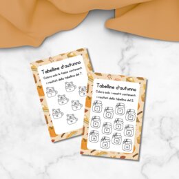Tabelline d'autunno - schede didattiche di ripasso