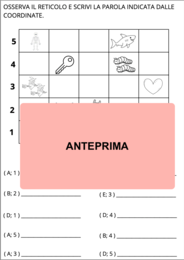 Reticolo con coordinate e ripasso difficoltà ortografiche classe prima