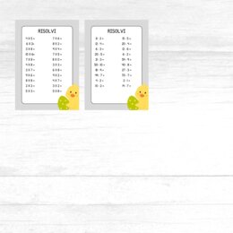Schede di matematica di Pasqua per la classe seconda