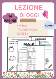 LEZIONE DI OGGI,ITALIANO FACILE I