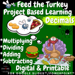 Fall Thanksgiving Math Project Operations with Decimals Project PBL Feed Turkey