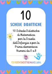 10 Schede didattiche di Matematica da 0 a 9