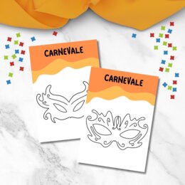 Maschere di Carnevale da colorare
