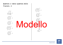 Quadrato e radice quadrata delle frazioni | matematica | 26 colonne