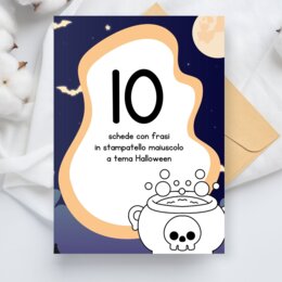 Ripassa e leggi in stampatello maiuscolo - Schede di Halloween