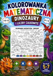 Dinosauri e Numeri Interi – Colorazione Matematica con Operazioni | PDF Stampabile
