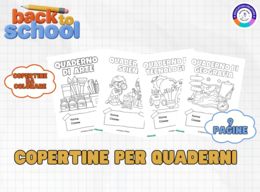 Copertine per quaderni scuola primaria bianco e nero - tutte le discipline