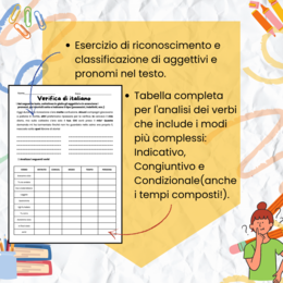 Verifica Finale di Morfologia + Versione Facilitata – Classe Quarta