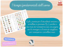 I bisogni fondamentali dell'uomo - Materiale Montessori - Printable PDF