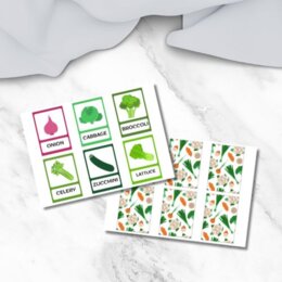 Vegetables flashcards in inglese