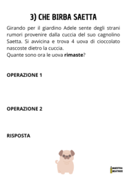 PROBLEMA DI PASQUA CLASSE SECONDA: ALLA RICERCA DELLE UOVA DI CIOCCOLATO!