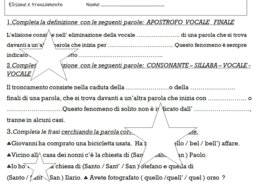 ELISIONE E TRONCAMENTO - ESERCIZI