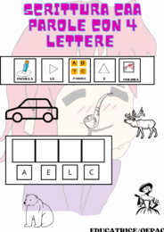 scrittura Caa 4 lettere (Incollo parole nella tabella)