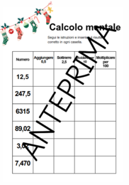 COMPITI DELLE VACANZE - MATEMATICA CL. 5
