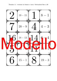 Domino | Sottrazioni fino a 20 | Attività Matematica
