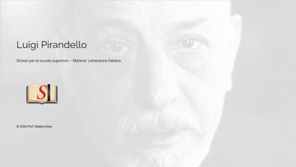 Luigi Pirandello Parte 1: Vita, Relativismo e la Poetica dell'Umorismo (24 Slide + Verifica)
