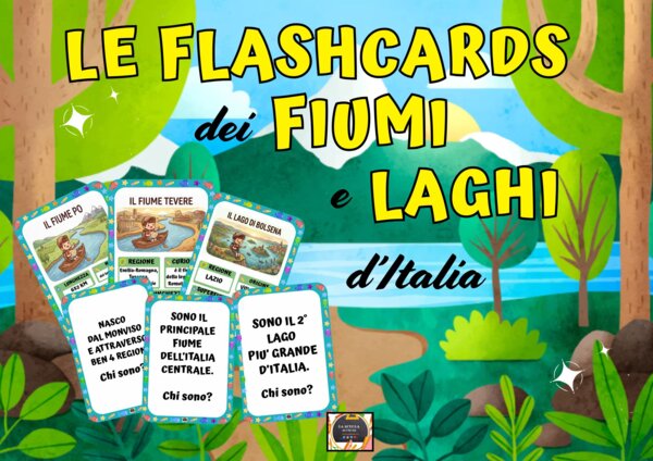 Le Flashcards dei Fiumi e dei Laghi d’Italia - Attività di Geografia -