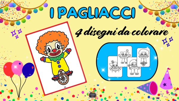 KIT 4 PAGLIACCI da colorare