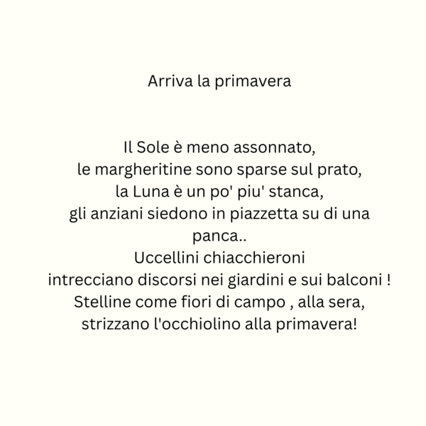 Arriva la primavera
