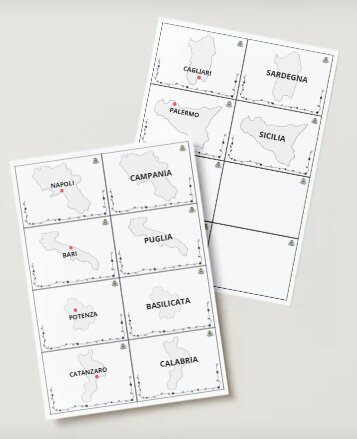 Italia meridionale e isole - Carte regioni e capoluoghi