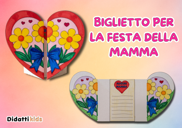 Biglietto festa della mamma CUORE scuola primaria/infanzia