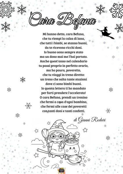 Filastrocca "CARA BEFANA" di Gianni Rodari