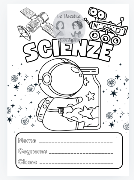 Copertina a tema spaziale quaderno di scienze