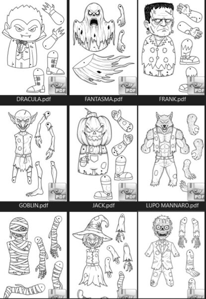 LAVORETTO MARIONETTE FIGURE HALLOWEEN SCUOLA PRIMARIA
